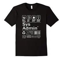 

System Administrator Product Label T-Shirt Unix Linux Coffee T Shirt Casual Short Sleeve for Men Clothing Summer Top Tee