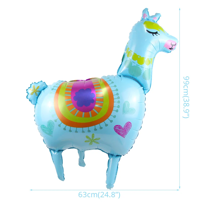 WEIGAO Cactus Theme Party Balloons Llama Animal Foil Balloons Kids Happy Birthday Toys Alpaca Cactus Balloons Inflatable Gifts - Цвет: 99x63cm blue