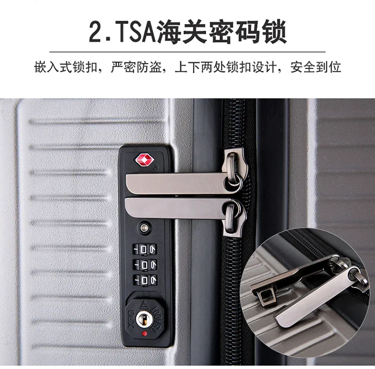 Travel Luggage Trolley Alloy Business Rolling Airplane Luggage Explosion Proof Zipper Suitcase Spinner Wheels Trunk (6)