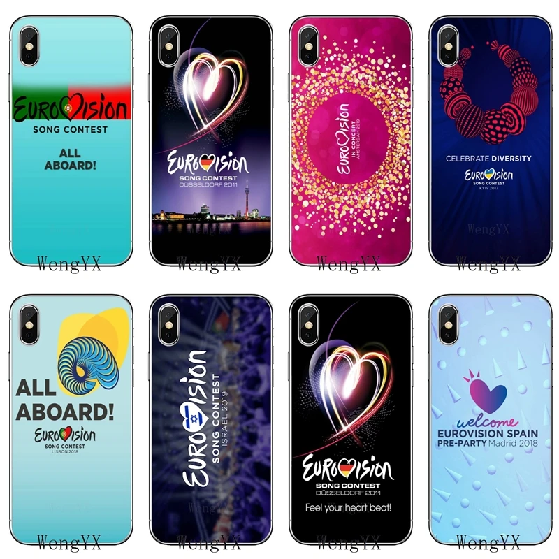 

Eurovision slim silicone TPU Soft phone cover case For Huawei P7 P8 P9 P10 P20 pro Lite plus P Smart Mini 2017