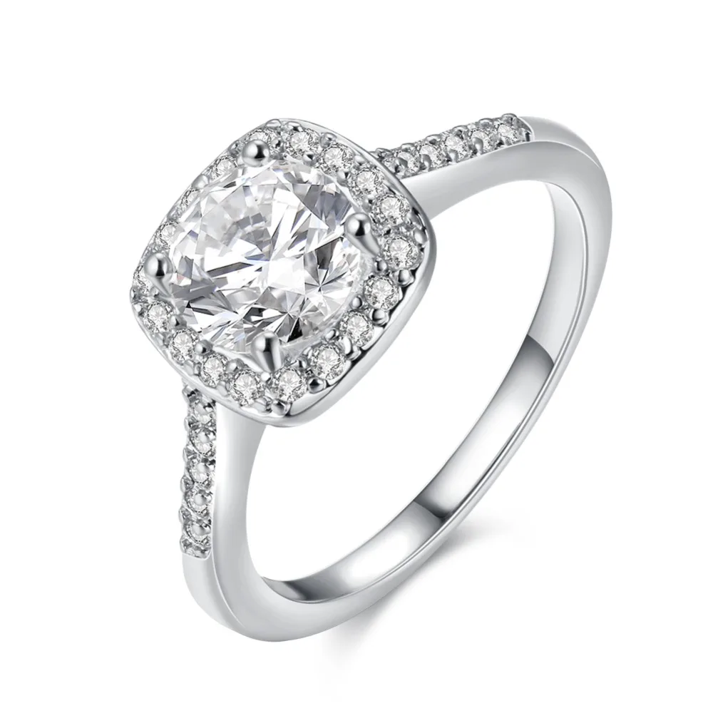 3 color size6-9 Beautiful pretty fashion Wedding ring silver gold color silver plated NICE women stone crystal Lady Ring jewelry