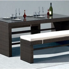 Торговля гарантия открытый ротанга садовая мебель открытый обеденный стол набор