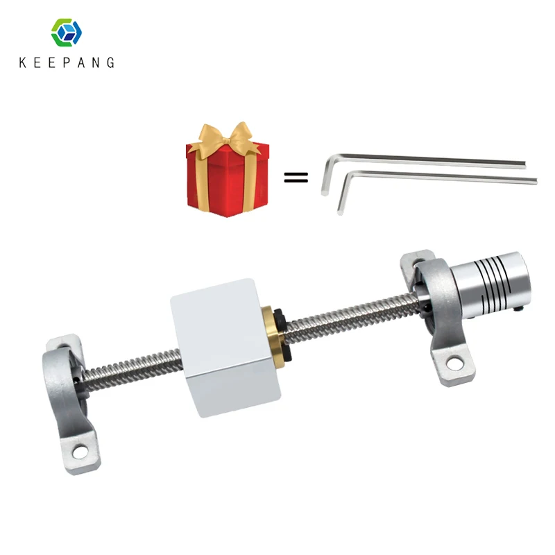 T8 الرصاص طقم مسامير ربط 150/200/300/330/350/400/500mm الرصاص 8mm الرأسي الرصاص قضيب ربط و وسادة كتلة تحمل المركبة ل 3D طابعة