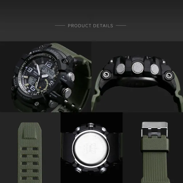 SMAEL analogowy-cyfrowy zegarek Mężczyźni Sport 50M profesjonalny wodoodporny kwarcowy duże godziny wybierania wojskowych zegarki 2018 moda tanie i dobre opinie Quartz Wristwatches 22mm 18mm Kompletny kalendarz odporny na wstrząsy wyświetlacz LED Auto Date wodoodporny tylne światło chronograf pływać alarm perpetual calendar SMAEL analogowy-cyfrowy zegarek Mężczyźni Sport 50M profesjonalny wodoodporny kwarcowy duże godziny wybierania wojskowych zegarki 2018 moda tanie i dobre opinie Quartz Wristwatches 22mm 18mm Kompletny kalendarz odporny na wstrząsy wyświetlacz LED Auto Date wodoodporny tylne światło chronograf pływać alarm perpetual calendar