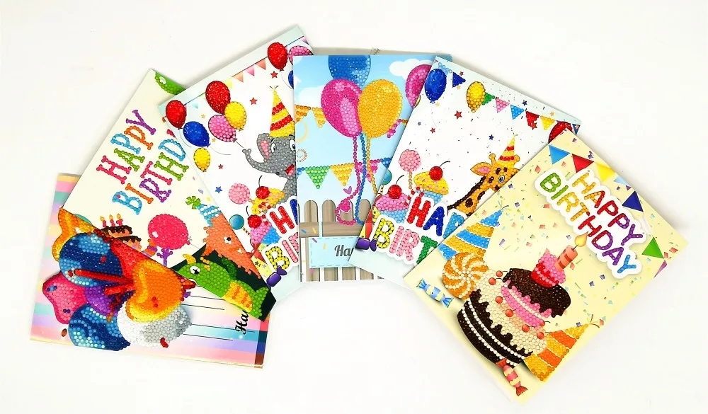 DIY подарок на день рождения поздравительные открытки Алмазная картина Детская Алмазная вышивка ручной работы DIY Поздравительная открытка на день рождения подарок