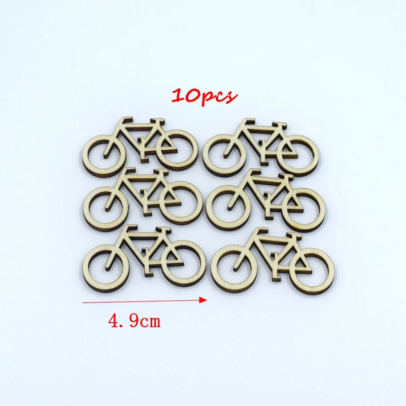 

10PCS Wooden Bicycle Bike Cutout Veneers Slices DIY Crafting Ornament For Wedding Engagement Festival Theme Party 1811301