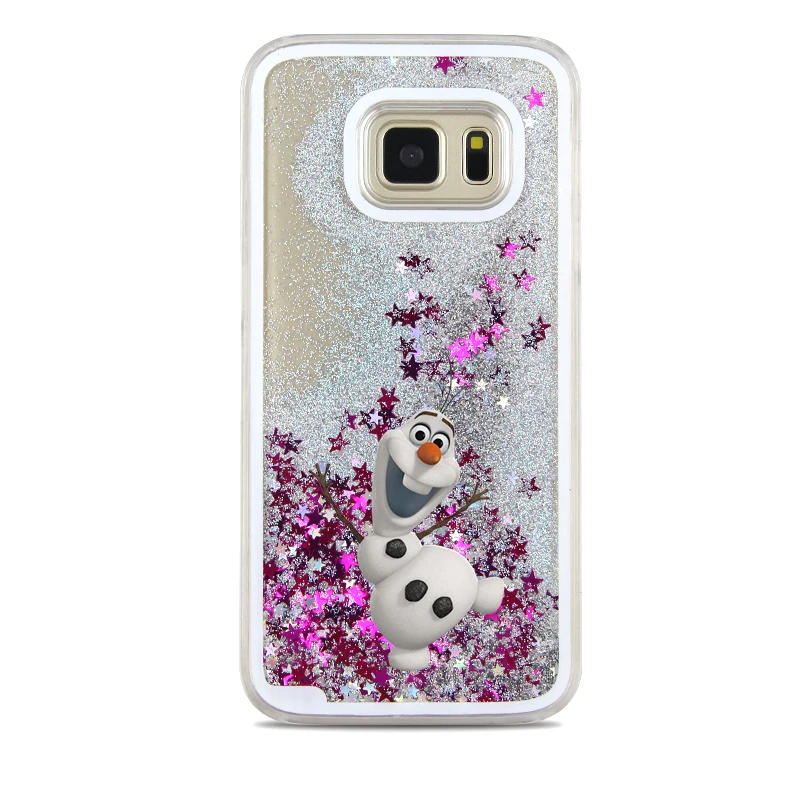 Cute Cartoon Winnie Pooh Stitch Mickey Minnie Glitter Liquid quicksand Case For Samsung Galaxy S7 edge S8 S9 Plus Note 8 9 Cover
