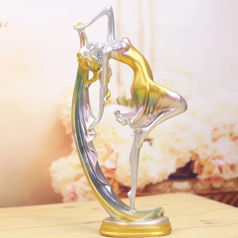 Vintage Resin Dancing girl Ornament Figurines Miniatures Person Statues For Home Hotel KTV office Background Wedding Decoration5