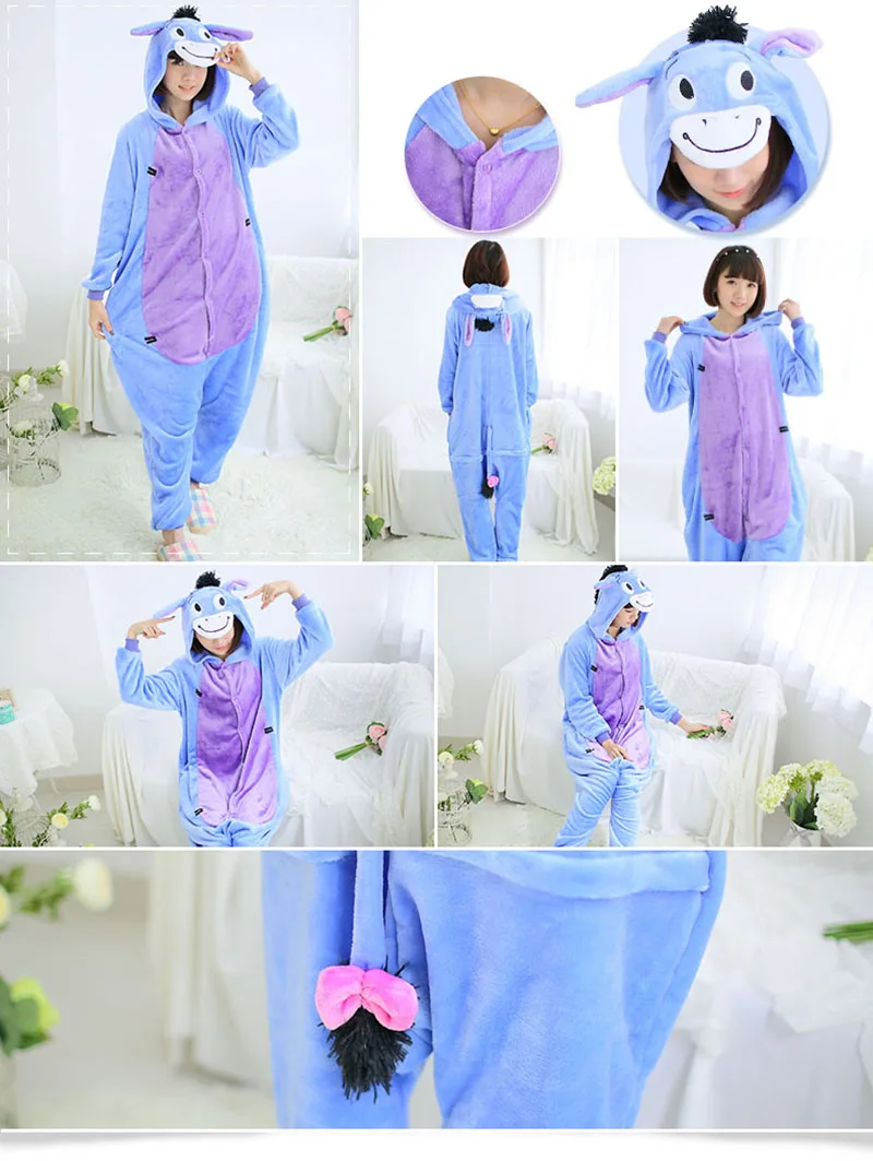Женские пижамы кигуруми с единорогом для взрослых и детей; зимняя Пижама с животными; комбинезон; женская пижама для косплея; домашняя одежда