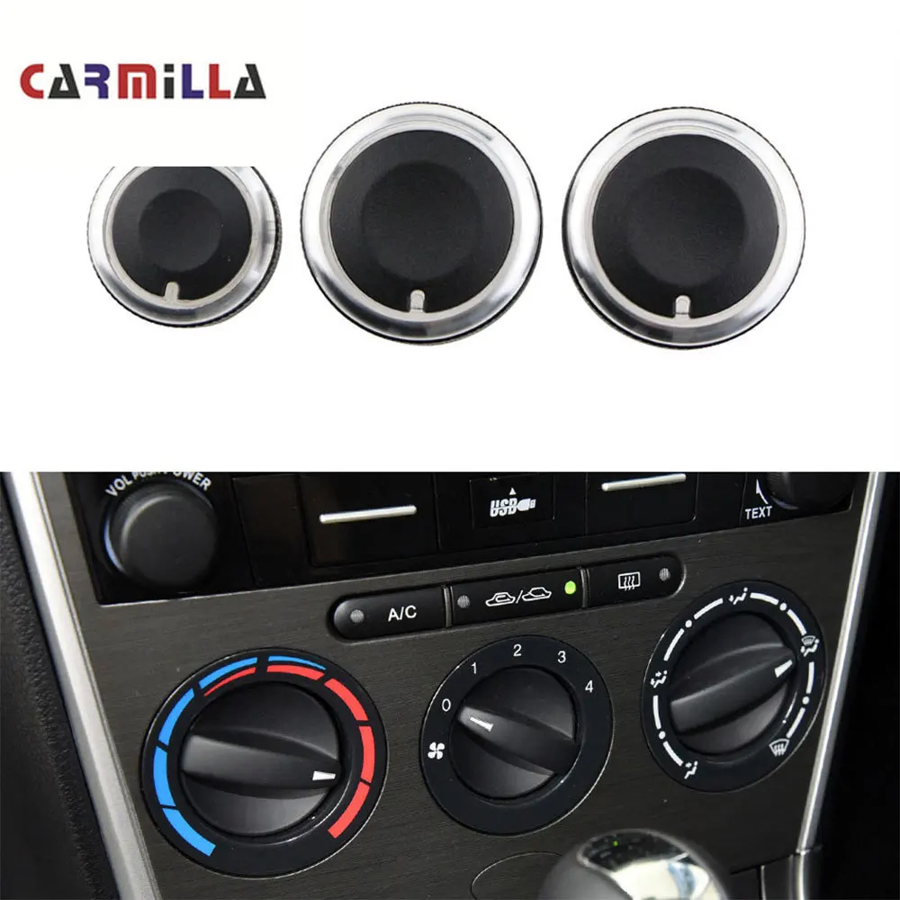 

Air Conditioning Knob Fit for Toyota Corolla EX for BYD F3 F3R 3Pcs/set Aluminum Alloy AC Knob Heat Control Button Accessories