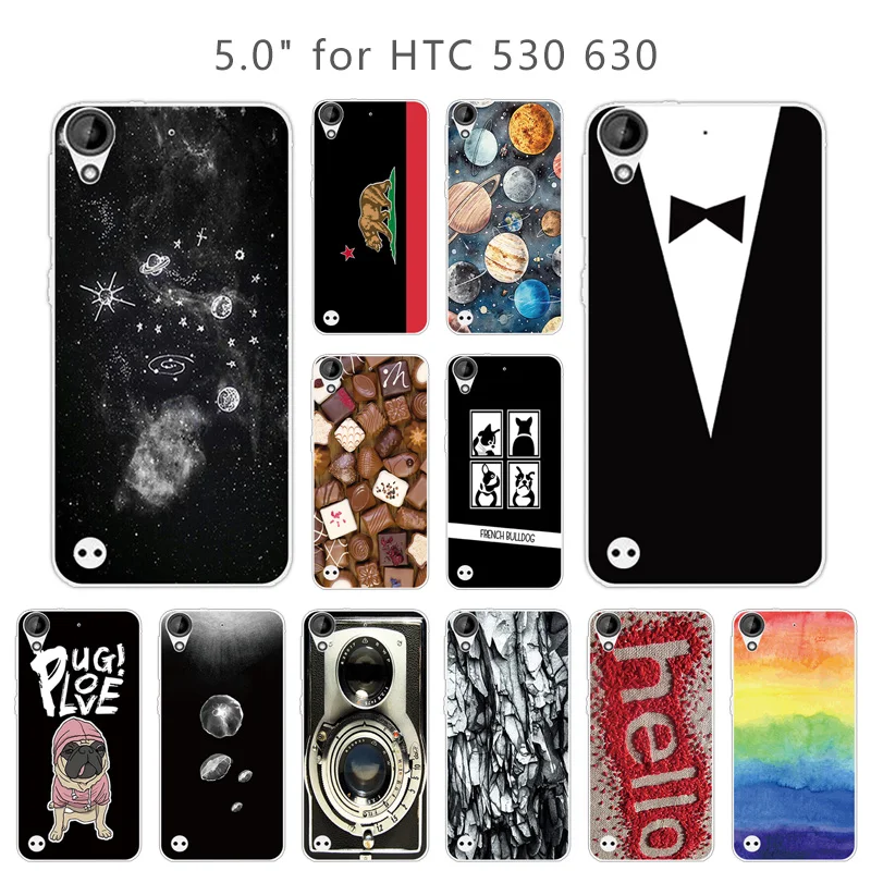 Protective Coque For HTC 530 Cases Phone Colorful Cover for 630 Soft Silicone TPU Back htc Luxury Fundas |