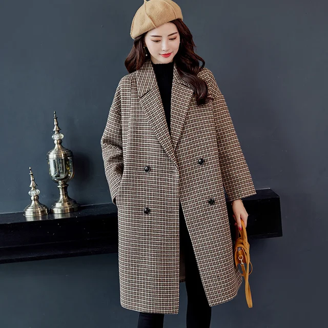 Autumn Winter 2018 Coat Long Woolen Coat Korean Temperament Loose ...