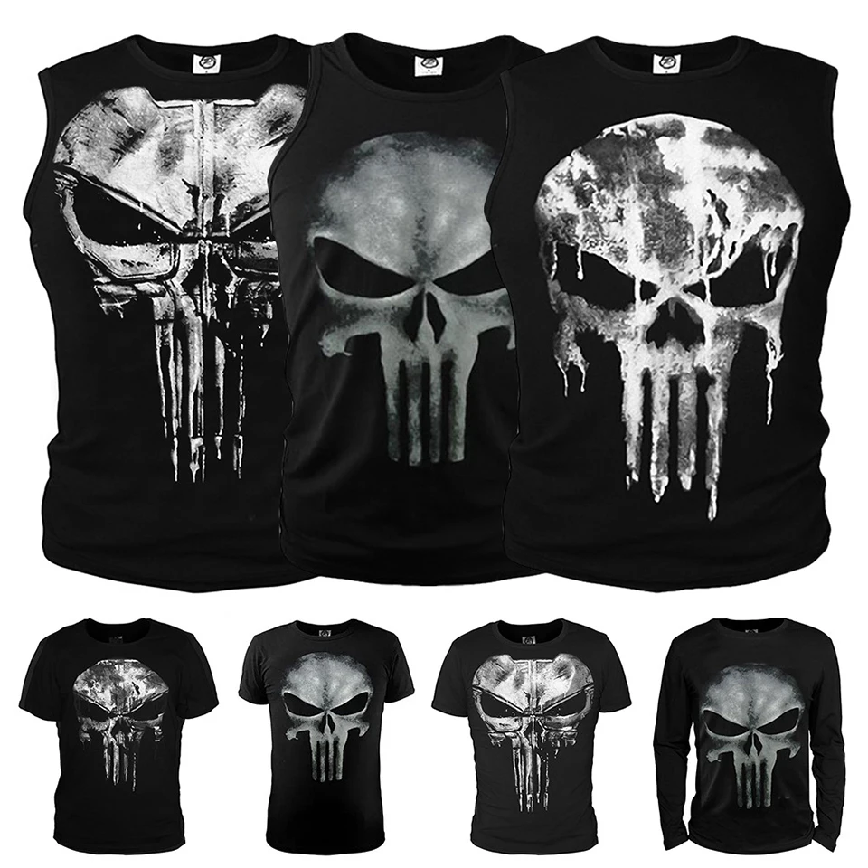 

MMA T-Shirts For Men Rashguard Skull Printed Muay Thait T-shirt Bjj Gi Quick Dry MMA Clothing Kickboxing Fitness Sport Gym Tops