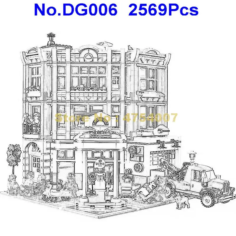 

dg006 2569pcs corner garage assemblage building blocks 10264 Toy