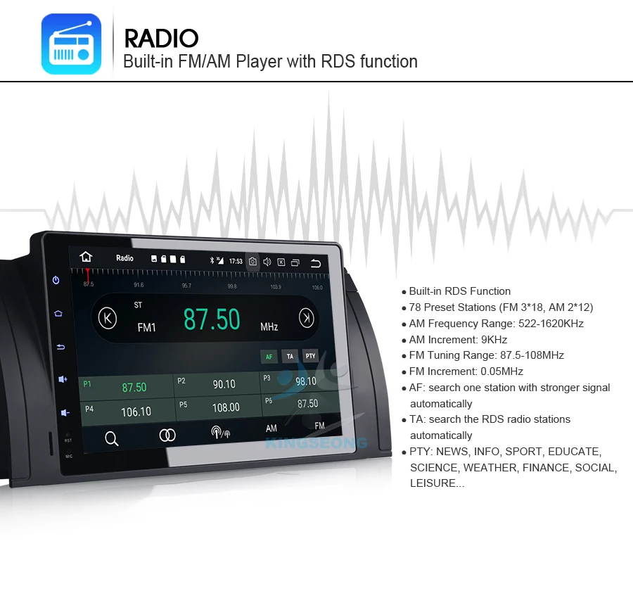 Cheap 9" Autoradio Android 8.0 Wifi GPS DAB+OBD Bluetooth Navi DVB-T2 Radio Car Multimedia Player For BMW 5 Series E39 E53 M5 X5 19