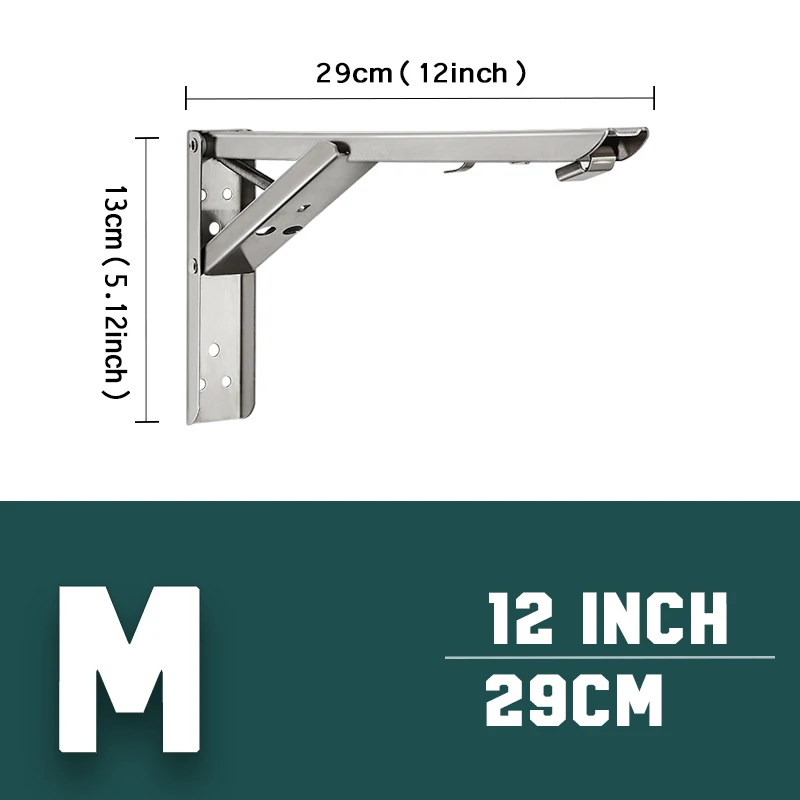 Треугольный Складной кронштейн, складной кронштейн, утолщенный настенный настольный подшипник, экономящий пространство, сделанный своими руками сверхмощный складной опорный шкаф - Цвет: 12 inch