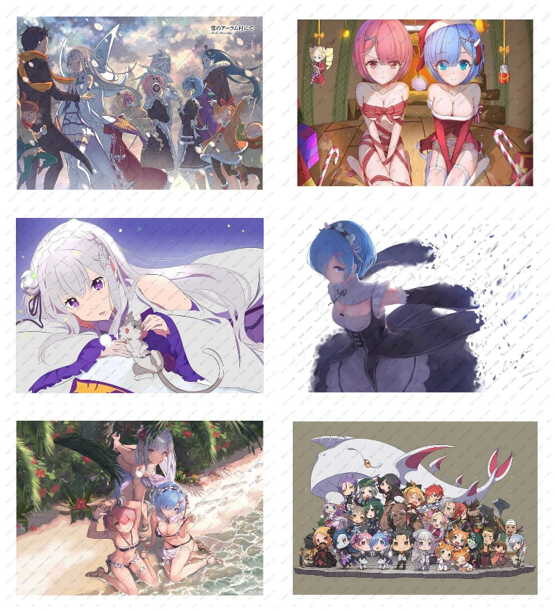 

Re:Life in a different world from zero White kraft poster wall sticker Japanese anime Rem Emilia Ram