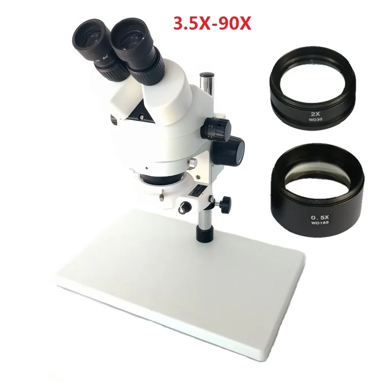 Большой Настольный Штатив 3.5X 7X 45X 90X Бинокль Стерео микроскоп промышленный микроскоп для Электронных PCB пайки микроскоп ремонт