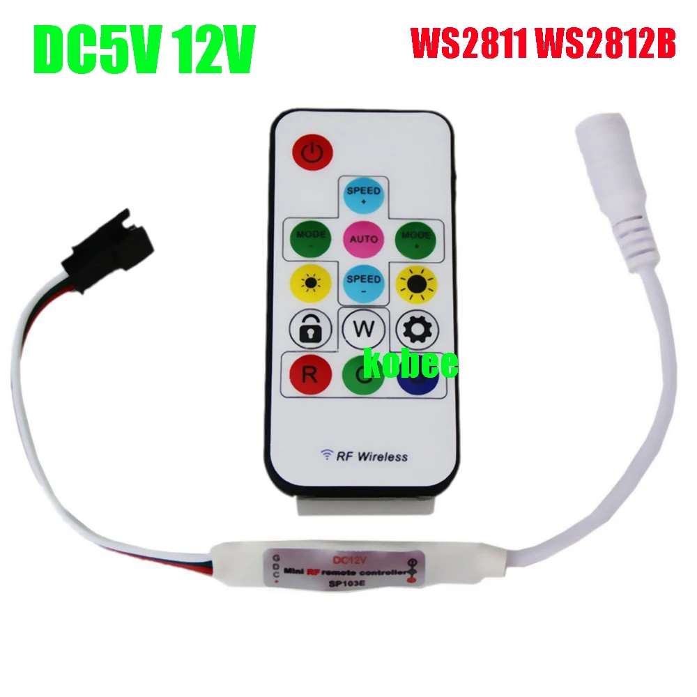 SP103E RF контроллер 14key для DC5V WS2812B DC12V WS2811 мечта Цвет Светодиодные ленты света