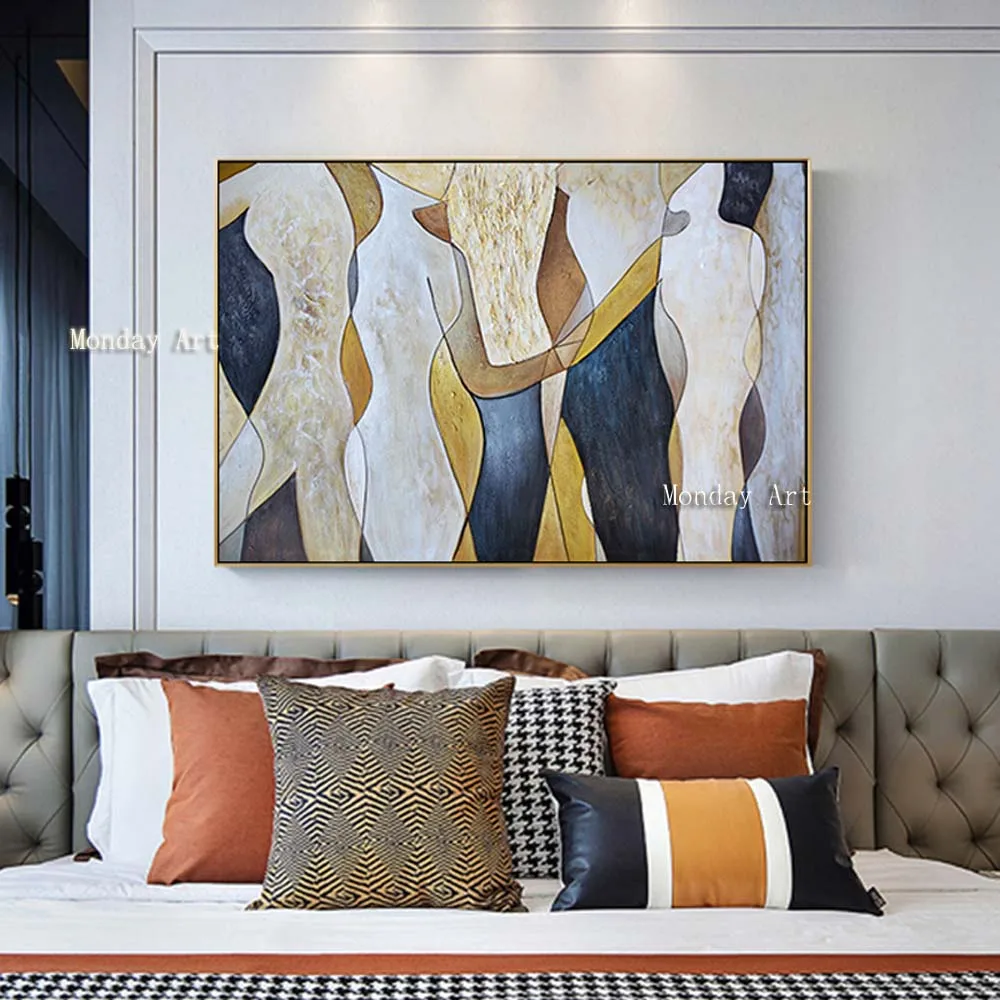 Online Große malerei Hand gemalt Liebhaber Regen Landschaft Ölgemälde Auf Leinwand Wand Kunst Bilder Für Wohnzimmer Home Decor beste geschenk