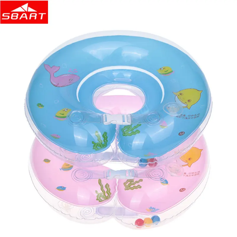 

SBART Baby Kid's Swimming Rings 0.28mm Environmental PVC New Born Neck Circle Swimming Rings Safe Dual Airbags with Grip Design
