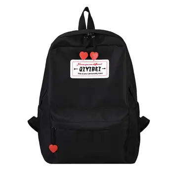 

Letter Travel Backpacks Women Nylon School Bags Preppy Style Knapsack Love Heart Zipper Large Capacity Casual Rucksack