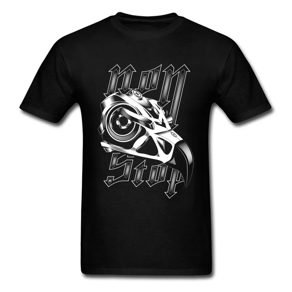 Non Stop Tees Fitted Crewneck Cool Short Sleeve 100% Cotton Men T-Shirt Printed On Tops Shirt Drop Shipping Non Stop black