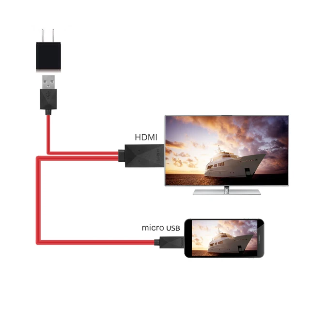 1.8M 5Pin 11pin MHL Micro USB to HDMI cable adapter 1080P HD TV