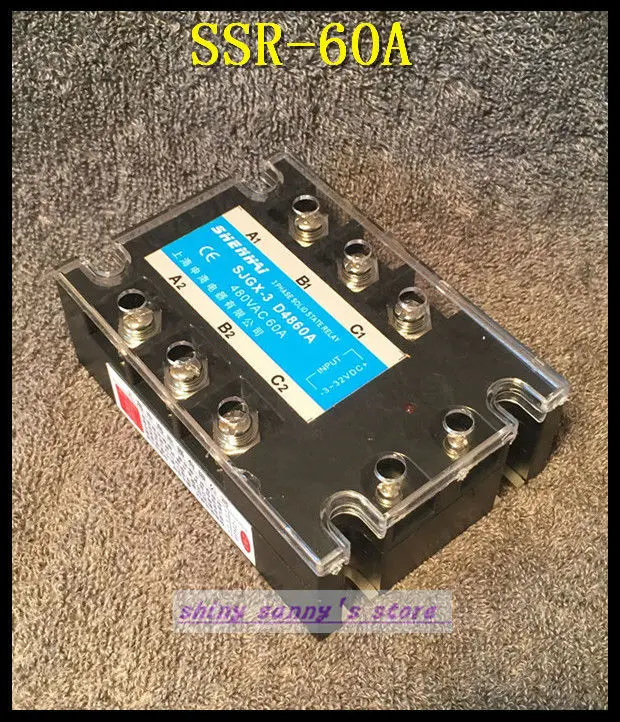 Трехфазное 3-фазное твердотельное реле DC AC SSR-60A 60A 480VAC 1 шт. | Обустройство дома