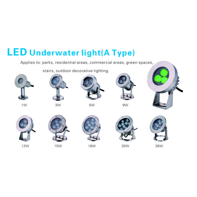 Nuevo LED llevó la iluminación del acuario LED lámpara de luz subacuática para la piscina PISCINA coral 18 W dc24v IP68 impermeable Natación piscina
