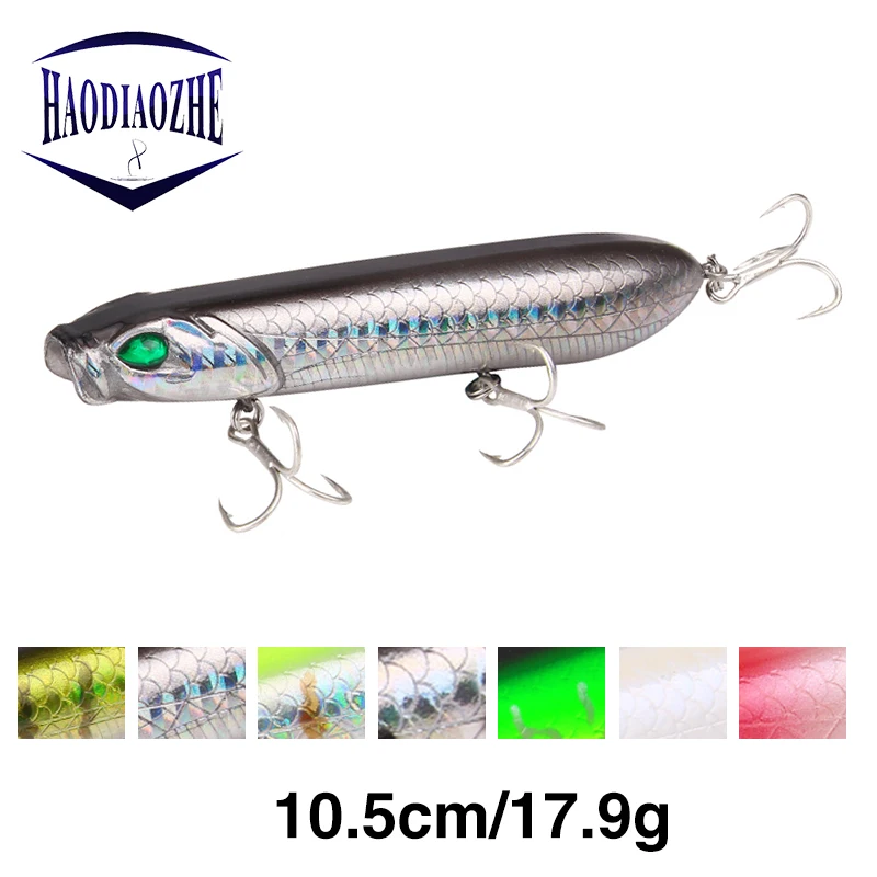 

HAODIAOZHE 1Pcs Popper Bait Fishing Lure Crankbait Artificial Baits Sinking Wobblers Popper Fish Lures With 6# Hooks Pesca YU411