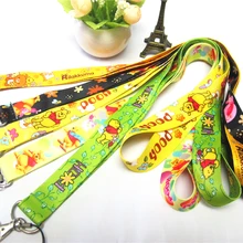 Hensongift Детские Мультяшные медведи брелки ремешок для ключей ID значки держатели аниме медведь ремешки на шею для мобильного телефона