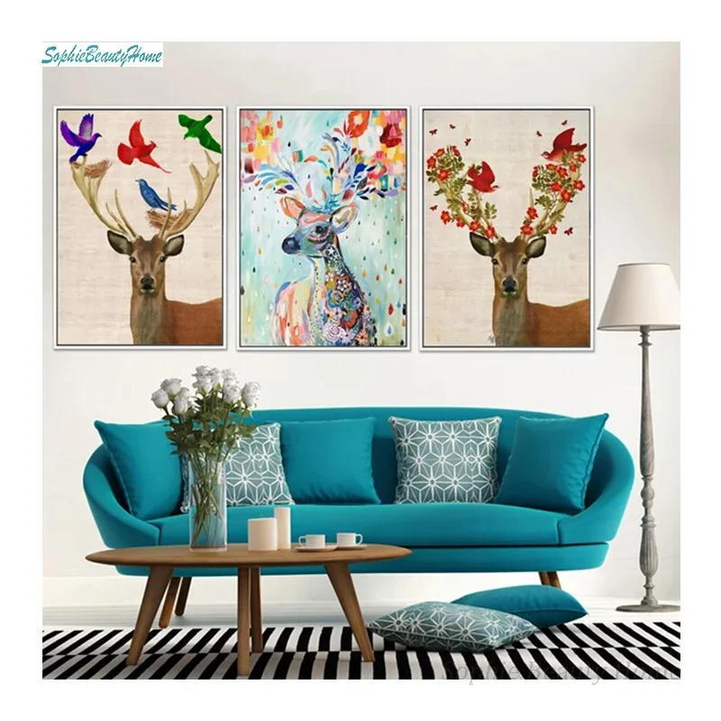 

DIY 5D Draw Diamond Fortune Deer Embroidery Exquisite Triple Diamond Round / Square Cross Embroidery Embroidery Mosaic Decoratio