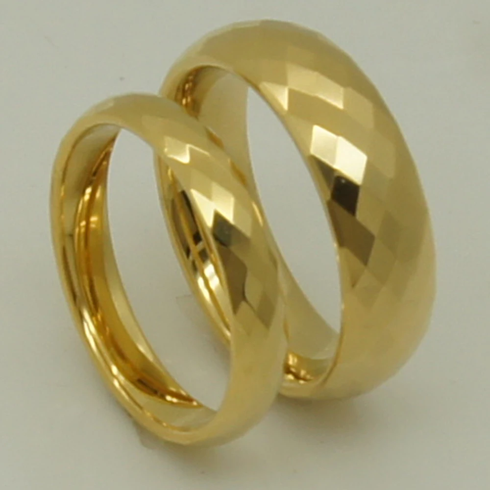 

3.5mm width forever classic multi facet champagne gold plating hi-tech tungsten ring