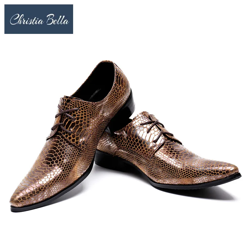 Christia Bella Men's Formal Dress Shoes Men Leather Oxford Shoes