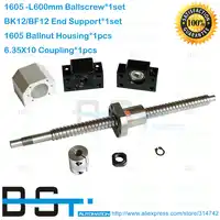 New Anti Backlash Ballscrew RM1605 - L600m SFU1605 Ballnut + BK12 BF12 Support + 1605 Nut Housing Bracket + 6.35*10 Coupler