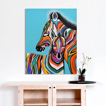 

HDARTISAN Wall Art Picture Canvas Print Animal oil painting Zebra picture For Bedroom Living Room Home Decor