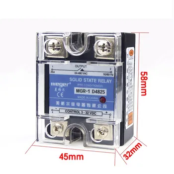 

SSR 25A Single Phase Solid State Relay DC Control AC MGR-1 D4825 Load voltage 24-480V