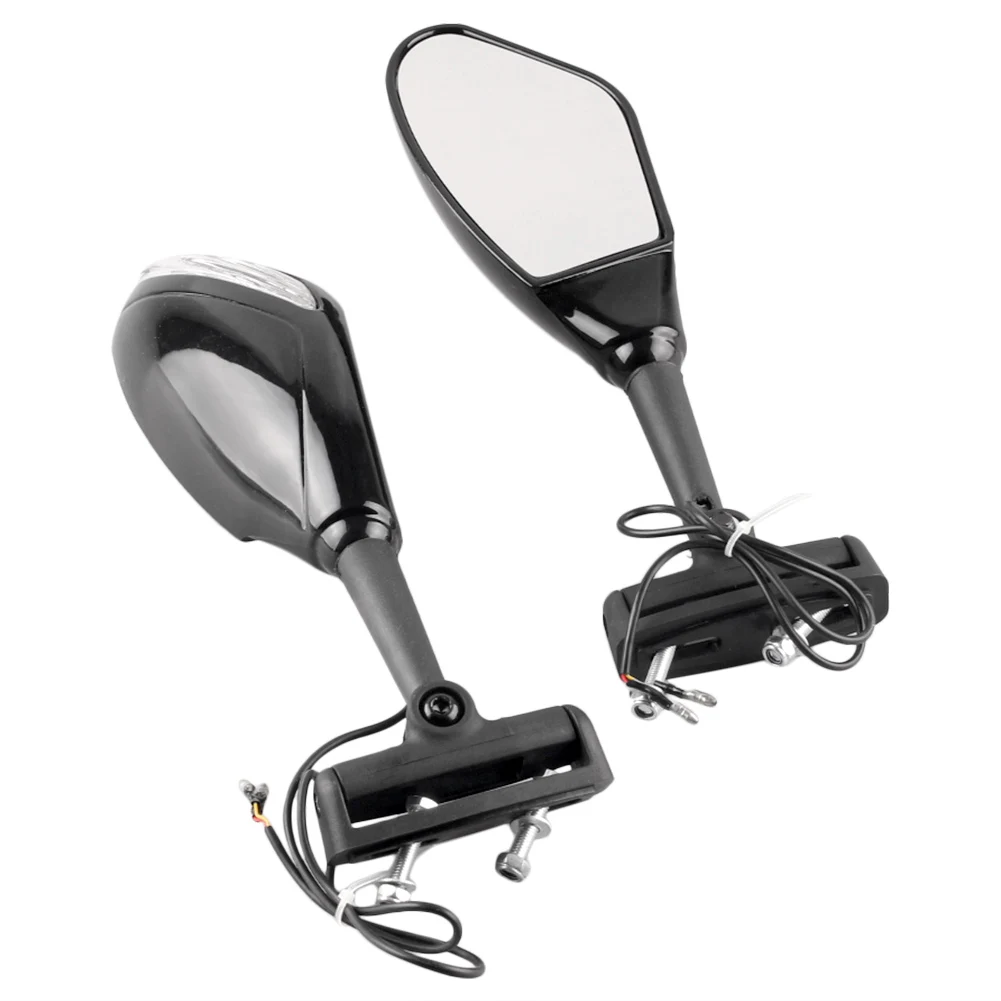 LED Indicator Rearview Rear View Side Wing Mirrors Universal For Honda Kawasaki Suzuki Yamaha Ducati All Street Bikes Durable