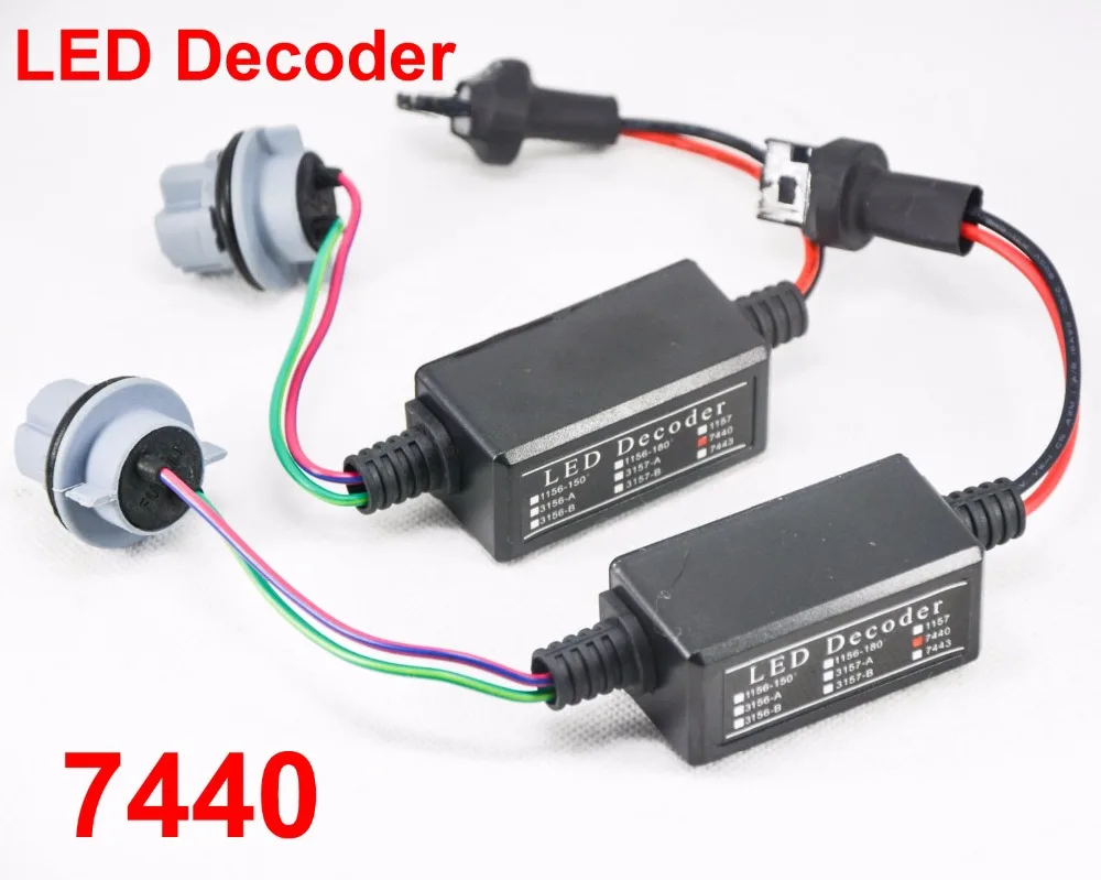 

2PCS 7440 LED Bulb Light Power 8W Error Free Canbus Canceler Adapter Decoder Fog Turn Brake Signal Anti-Hyper Flashing Blinking