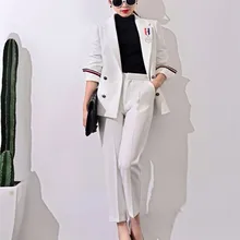 2017 New Formal Suits for Women Casual Office Business Suitspants Work Wear Sets Uniform Styles Elegant Pant Suits J17CT0006
