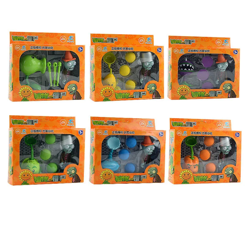 6 комплектов/партия, модель растения зомби, виниловые фигурки, Растения против Зомби, экшн-игрушки, игры, игрушки для детей - Цвет: (Y) 6 color with box