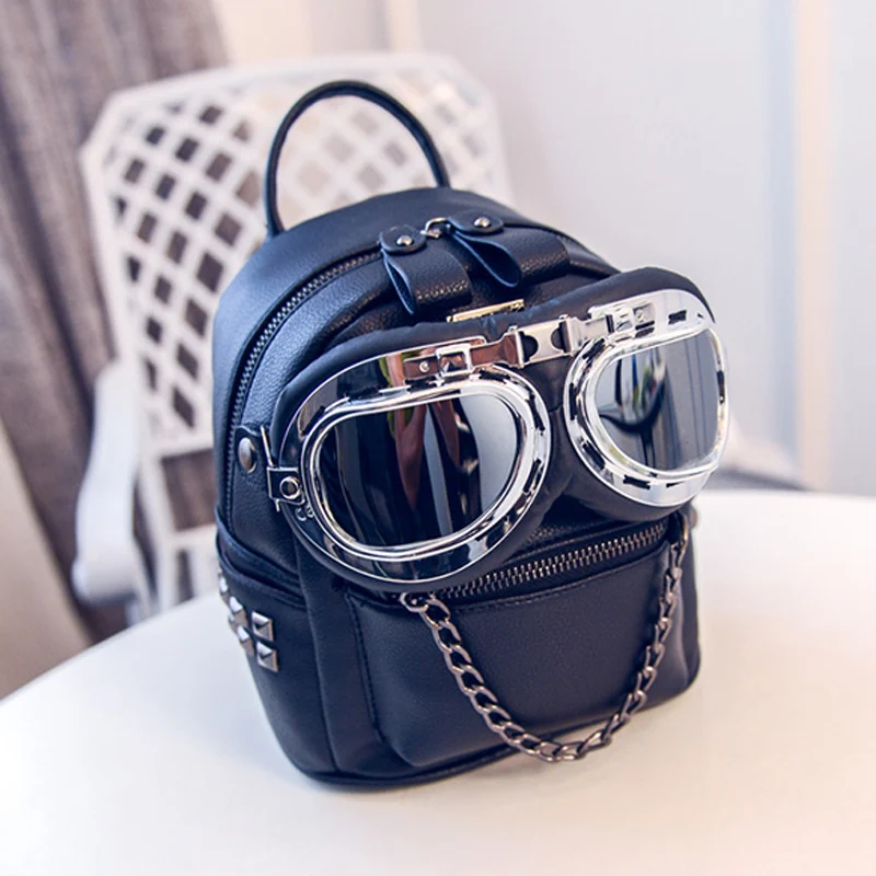 Girl's Fashion Backpacks Punk Street Style PU Leather Mini Bags Rivet