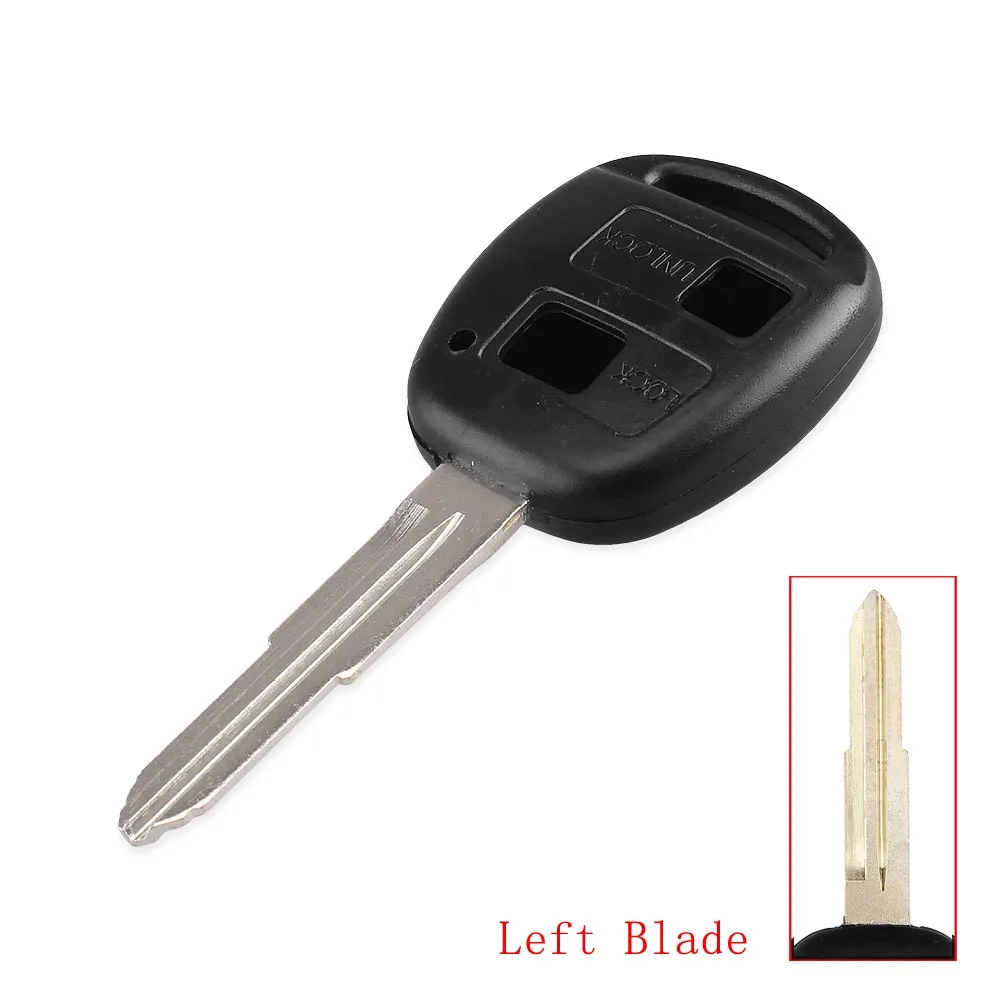 KEYYOU 2 кнопки дистанционного ключа автомобиля чехла для пластиковая пилочка для ногтей Yaris RAV4 Prado круиз ключ крышка с резиновый кнопочный коврик - Количество кнопок: Left Blade