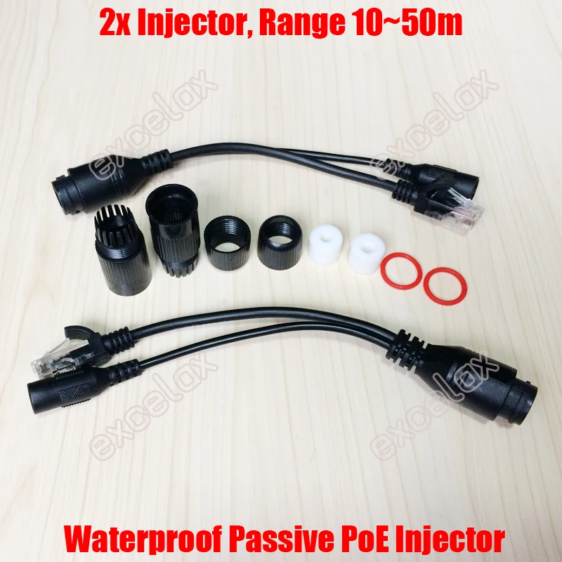 

RJ45 PoE Injector Female DC12V Input Connector Plug Power Over Ethernet Outdoor Waterproof Adapter Cable for Network IP Camera