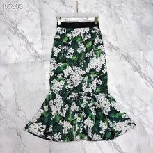 Новое поступление, романтическая богемная юбка русалки с принтом для девочек, модная оболочка, империя длина до колена, юбки, летняя Осенняя женская одежда