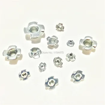 

2-50pcs M3 M4 M5 M6 M8 M10 M12 Metric Zinc Plated Carbon Steel T Nuts 4 Prongs Knock In Wood Captive Nut Insert Nut