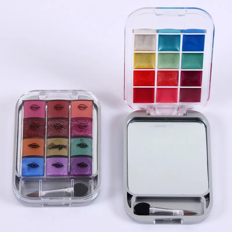 12 Colors Lip gloss Palette Mirror Lip Tint Shine Lipgloss Set Cosmetics Makeup Maquiagemlip