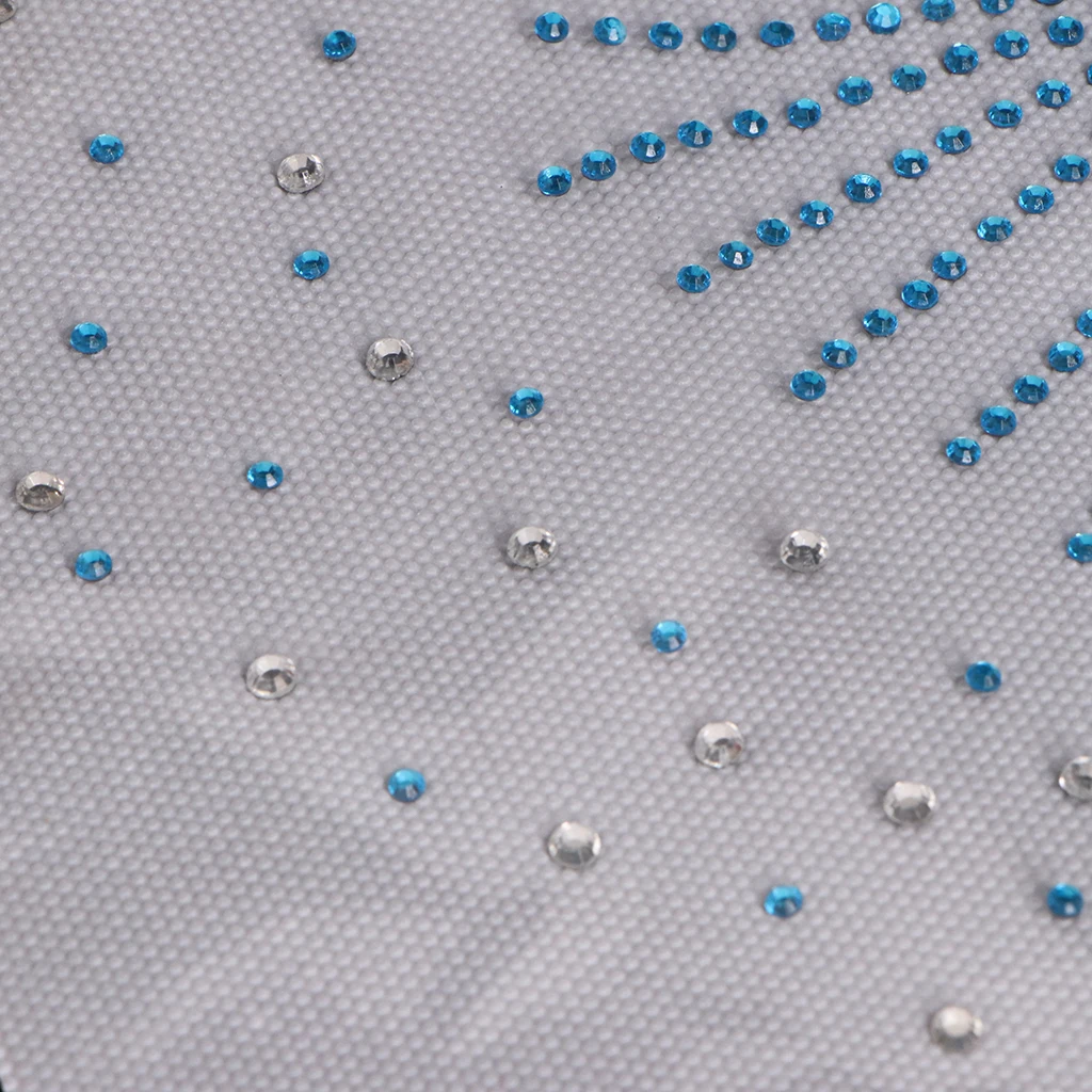 Floral Neckline Collar Trim Rhinestones Iron on Hot Fix Motif Heat Press Applique Patch