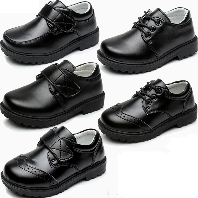 Children Genuine Leather Shoes Big Boys Formale Cow Split Leather Shoes